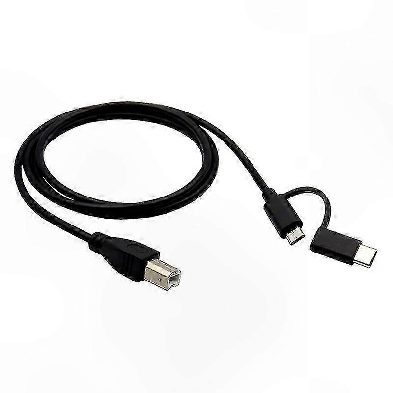 USB OTG Adapter Cable for Phone to Printer Data Transfer, Micro USB and Type C to USB-B Connector Cord