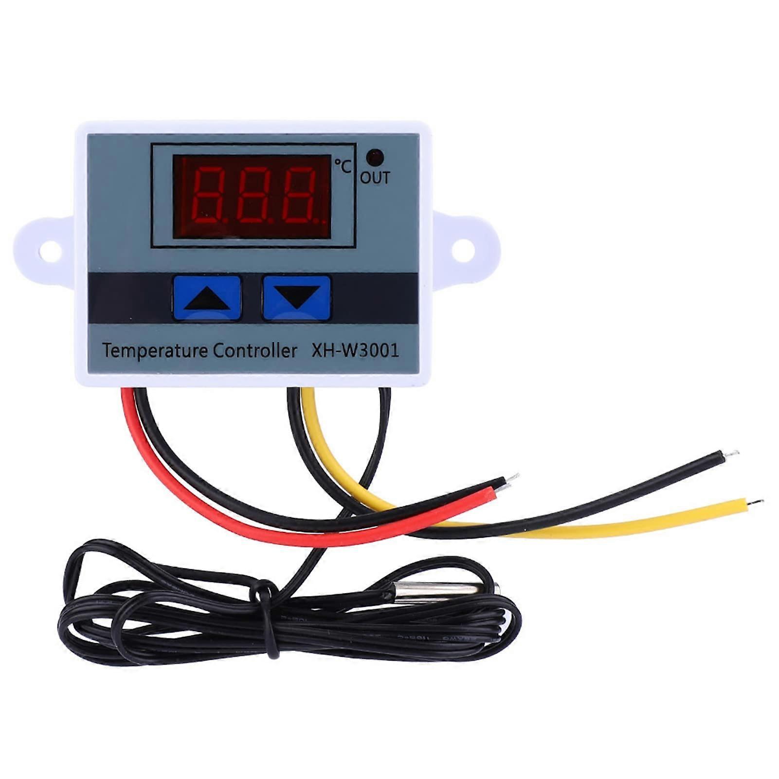 12V DC Digital Temperature Controller, 120W, Waterproof Sensor Probe, Thermostat Compatible with Heating and Cooling