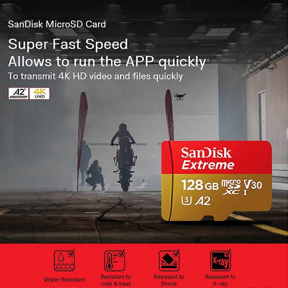 SanDisk Extreme MicroSD Card SDSQXA1-128G-ZN6MA 128G 160M A2 TF Card U3 C10 A2 V30 4K Memory Card 160MB/s Read 90MB/s Write