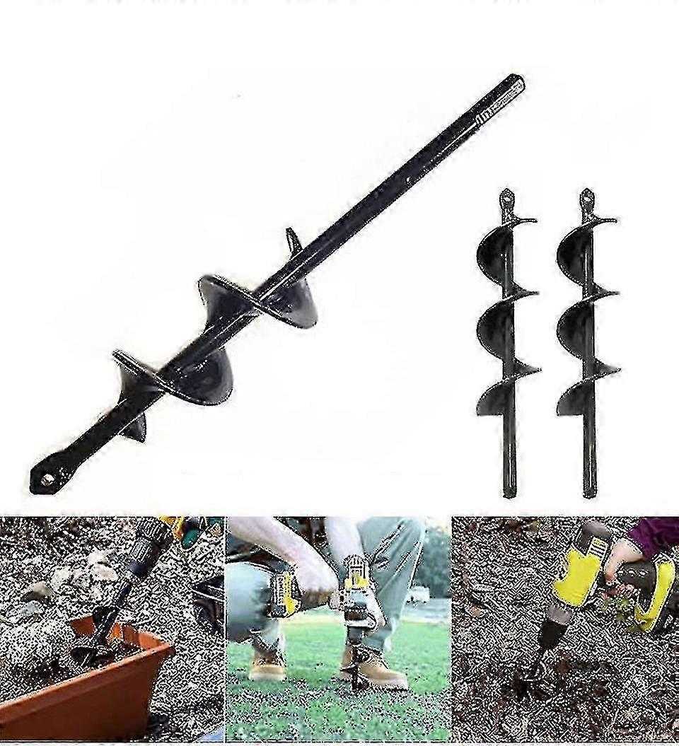 4 Sizes Garden Auger Drill Bit Tool Spiral Hole Digger Ground Drill...