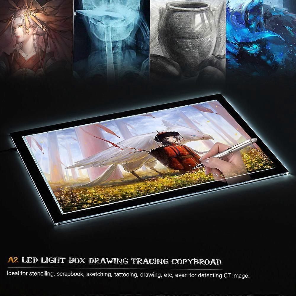A2 LED Light Box Drawing Tracing Tracer Copy Board Table Pad Panel Copyboard with Memory Function Stepless Brightness Control for Artist Animation Ta