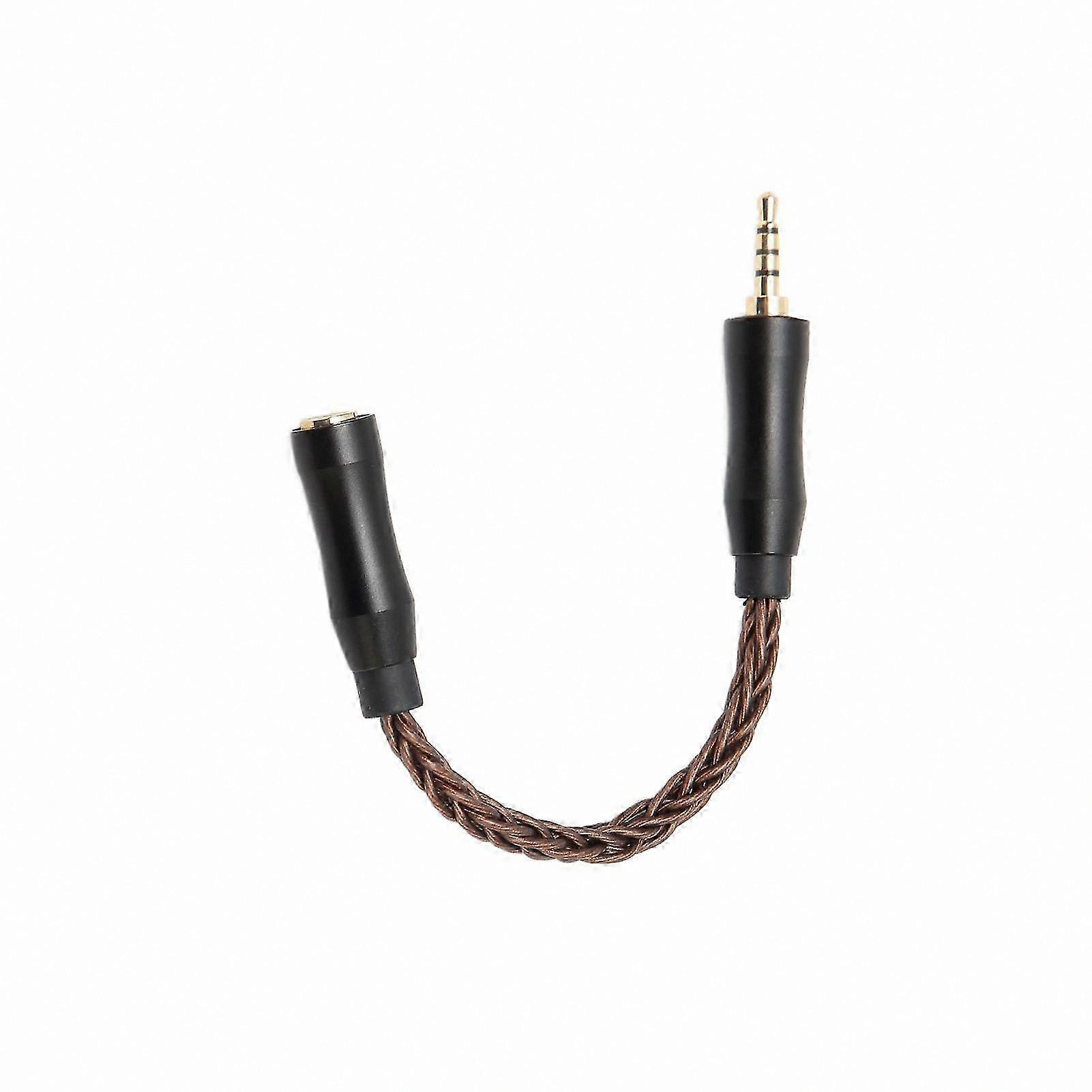 2.5mm to 3.5mm o Adapter Cable, Single Crystal Copper Core, 8 Strands, Lossless Sound Quality, 5.5 Inch Length, Bronze Finish