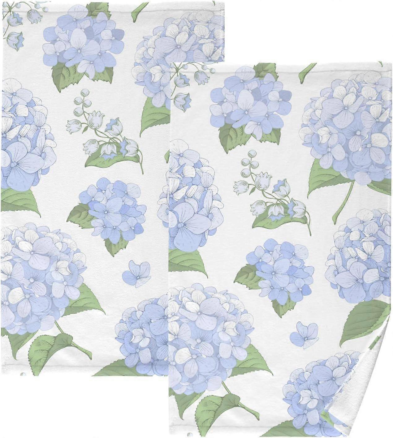 Serviette de toilette en hortensia bleu, serviette de bain douce en coton, adaptée à la cuisine de la salle de bain