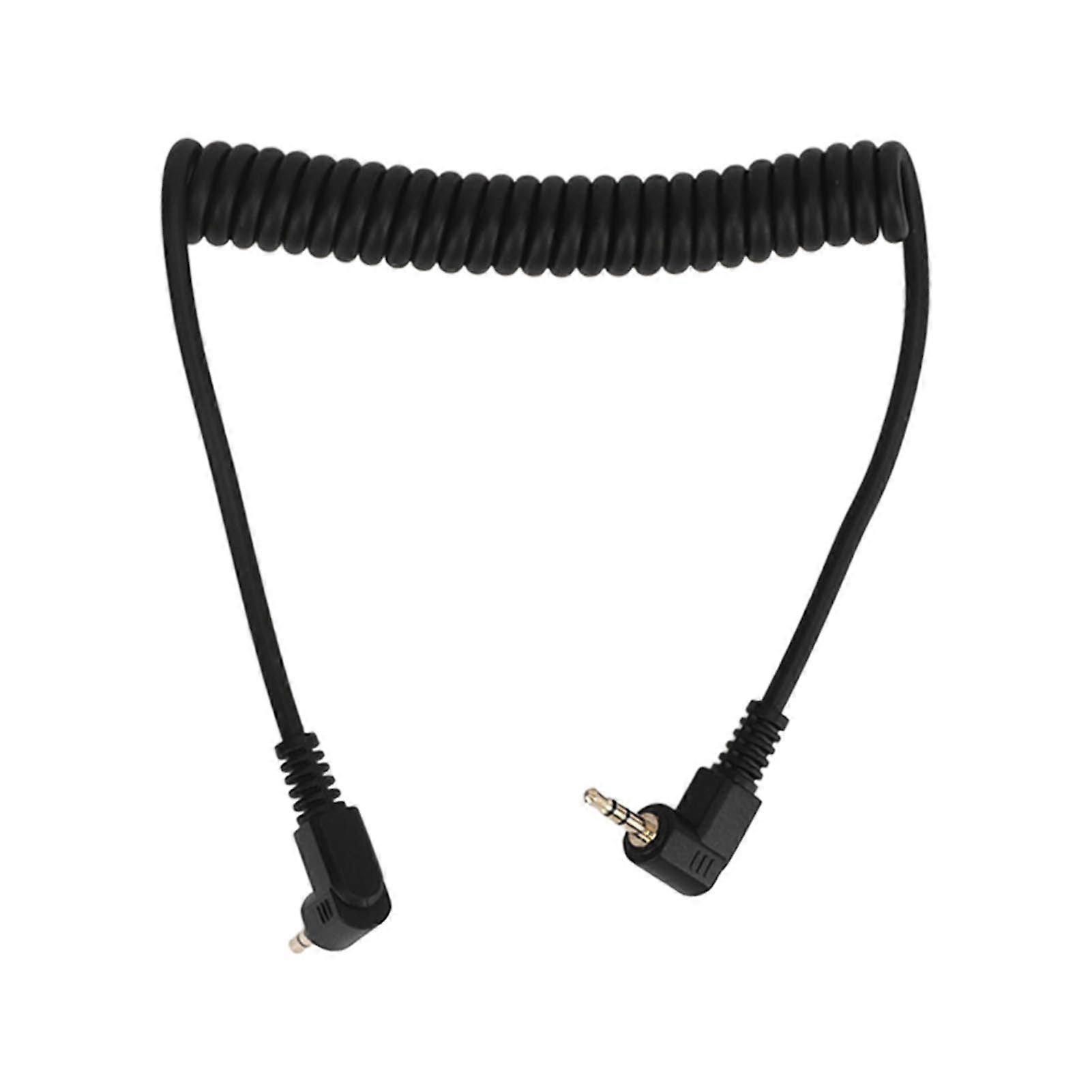 Flash Sync Cable 2.5mm Male to Male Coiled Cord for Olympus Camera EM Series DSLR