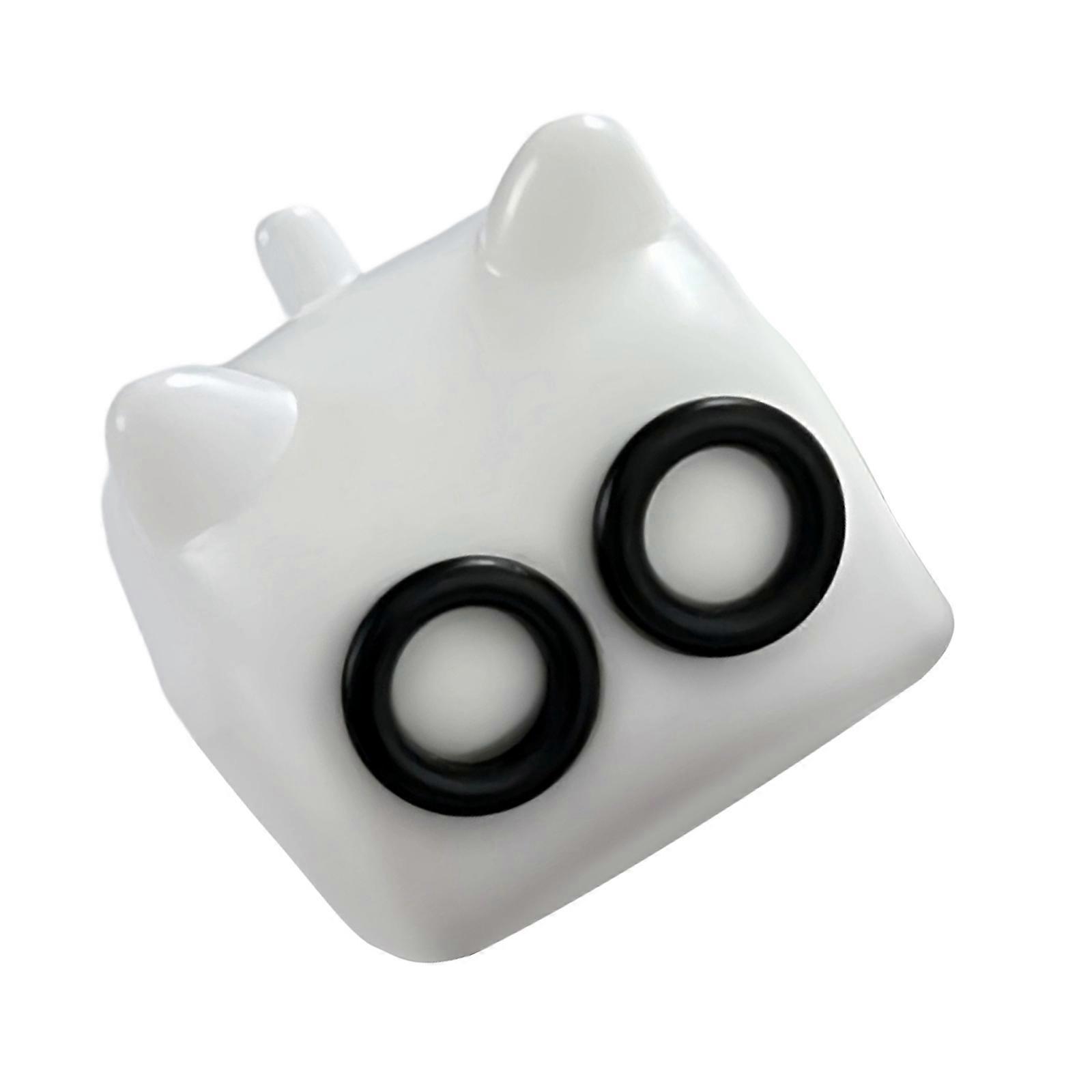 Kitten Themed Resin Keycaps For Mechanical Keyboards Comfortable Typing Feel Various Color Option Keycap Only  White