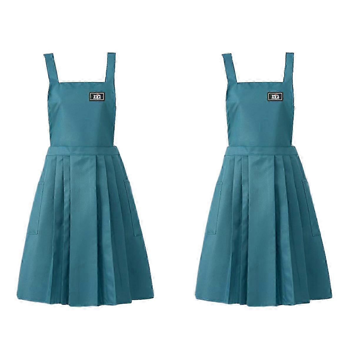 2-piece apron, pleated skirt, apron, waterproof and oil-proof, summ...