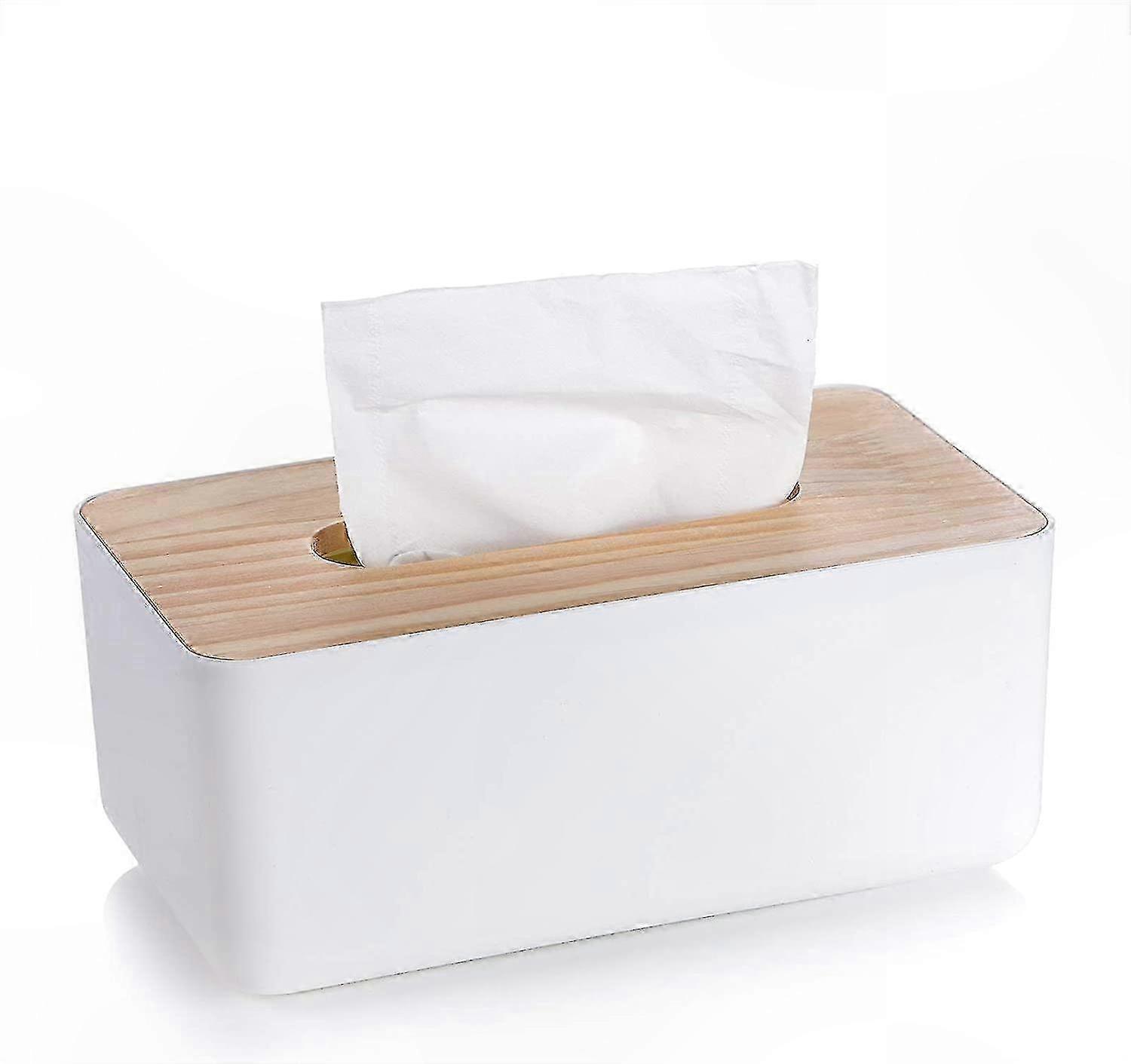 Eco-Friendly Bamboo Rectangular Tissue Box Cover for Home and Office Use