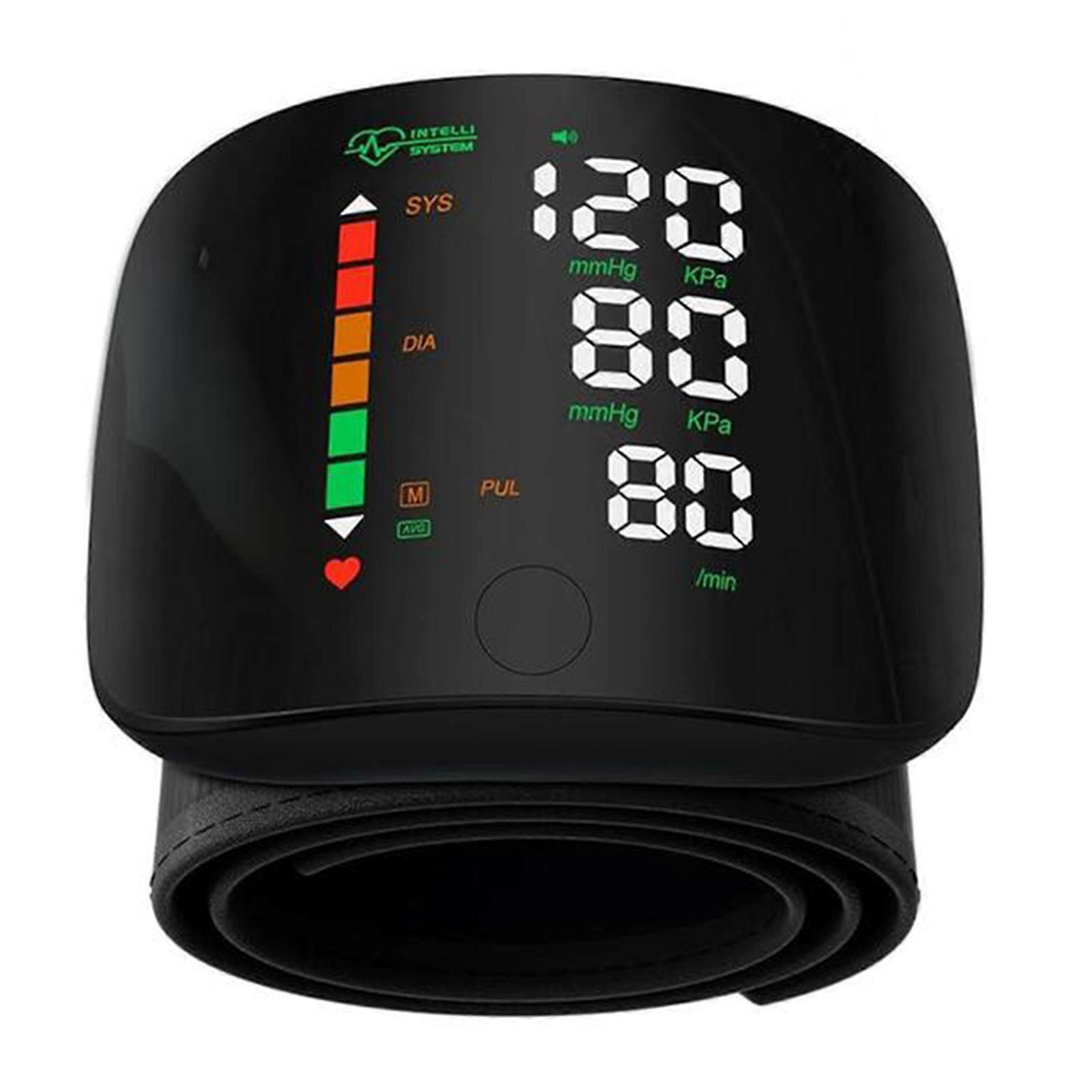 Rechargeable Wrist Blood Pressure Monitor - Large Screen, Voice Broadcast, Accurate Readings for Home & Travel Use, for All Ages
