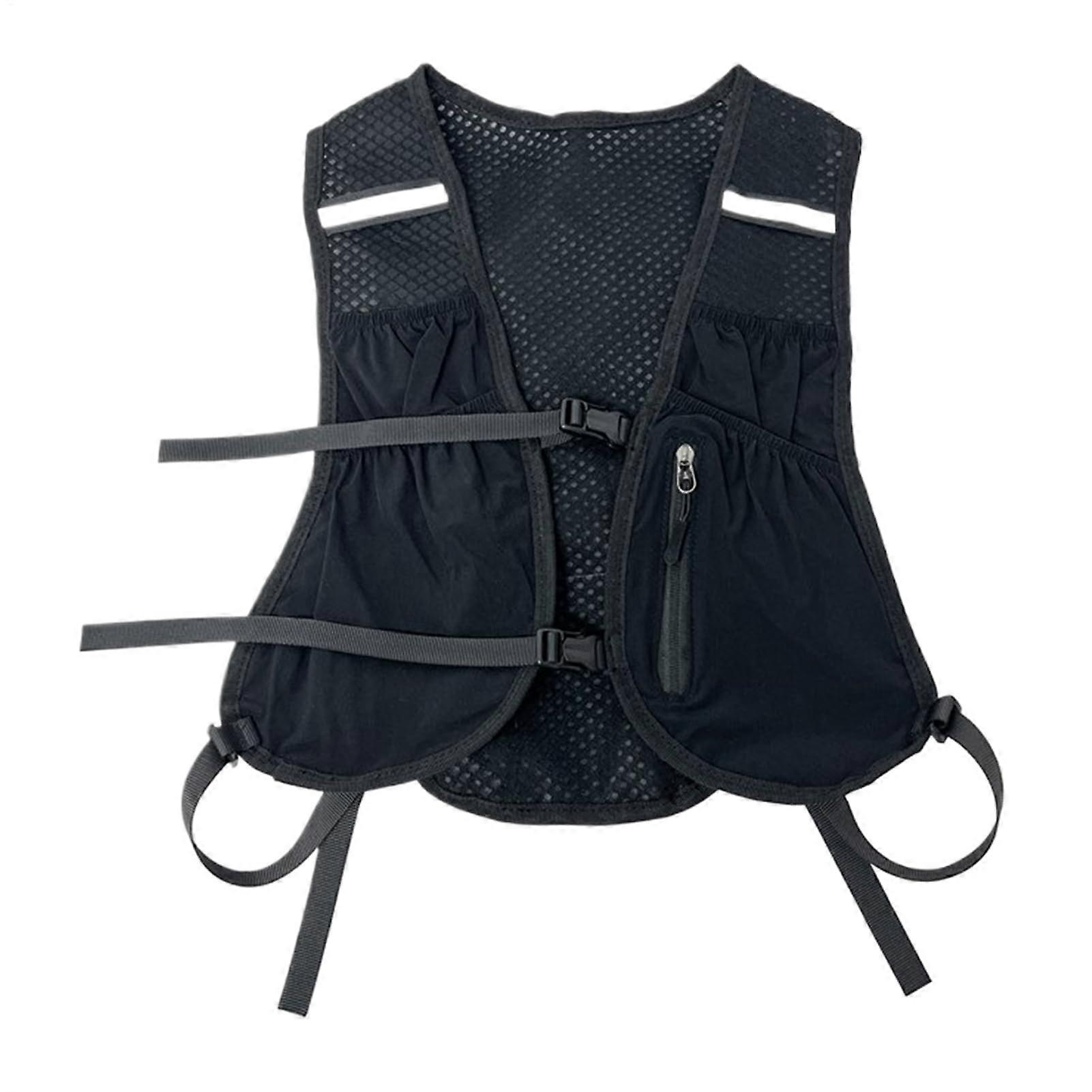 Hydration Vest For Hiking And Running Breathable MultiUse Pack With Pockets Camping Travel Black A