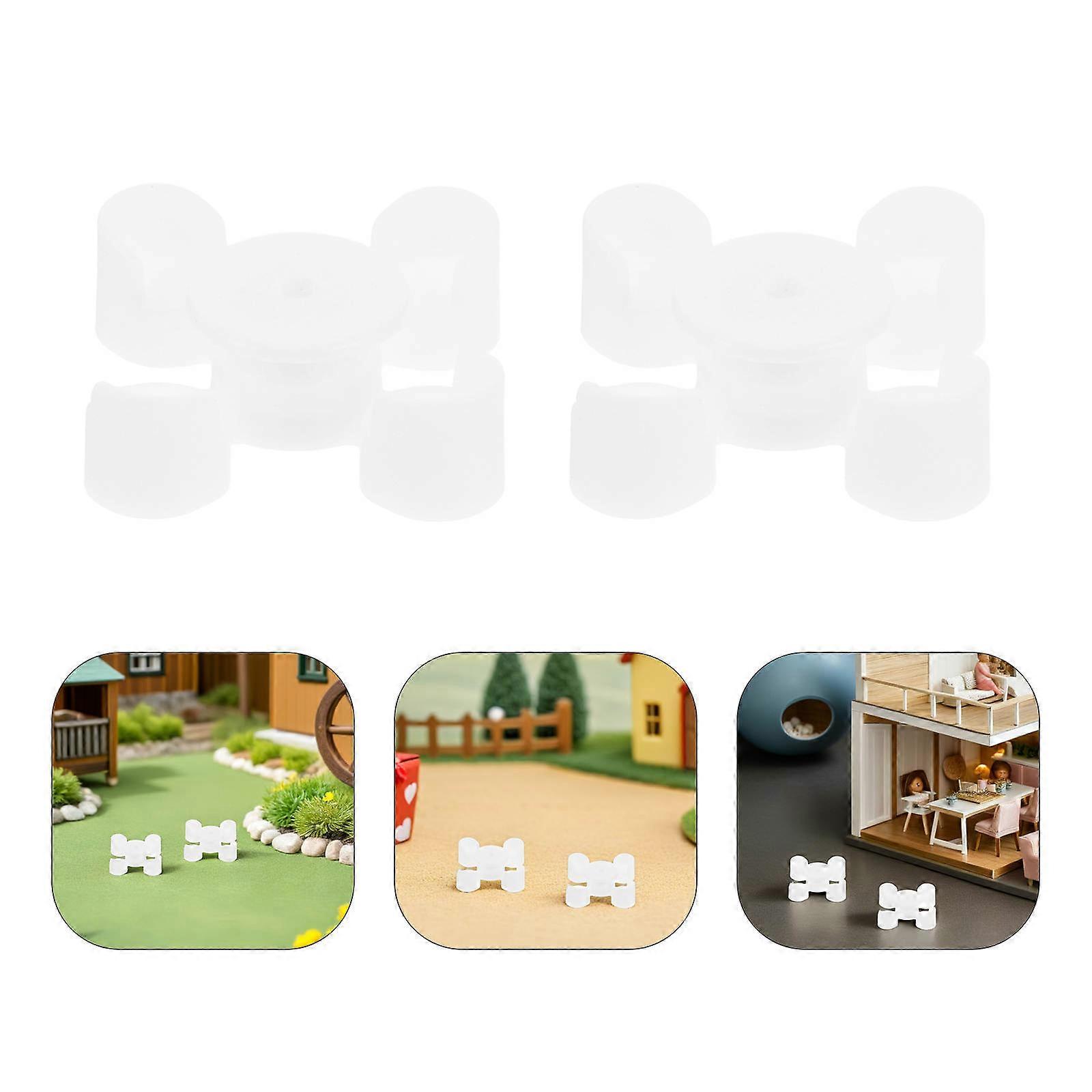 Dollhouse Furniture Set For Architectural Models With Miniature Kitchen Table And Chairs In White Color Perfect For Creative Projects 8 Sets