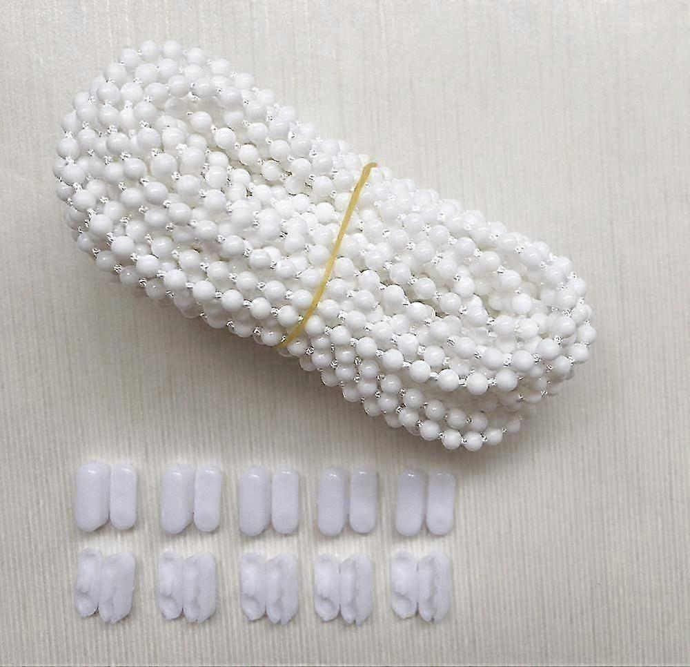 10M Replacement Bead Chain for Roller Roman Venetian Honeycomb Vertical Zebra Shades and Blinds with 10 Pieces Cord Fix Solution