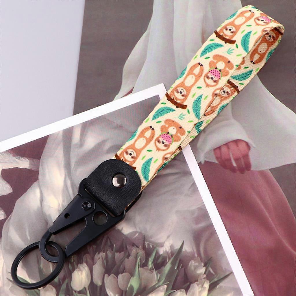 Japanese Fox Mask Keychain For Women Cartoon Sloth Key Fob Lanyard Tags Pendant Key Holder Car Motorcycle Key Ring Accessories