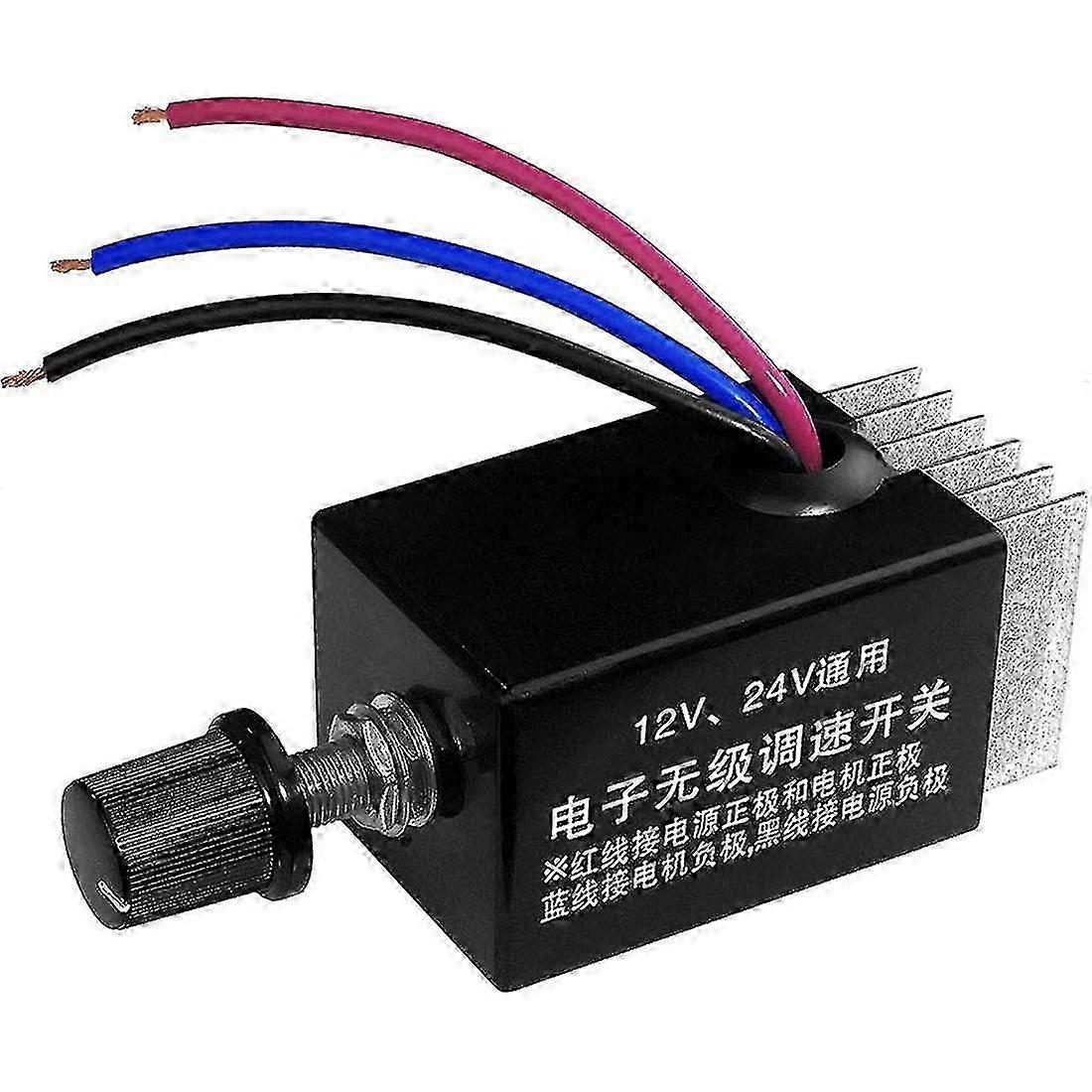 1pc Motor Speed Regulator Dc 12v/24v 10 A Motor Speed Controller Switch For Car Truck Fan Heater Control