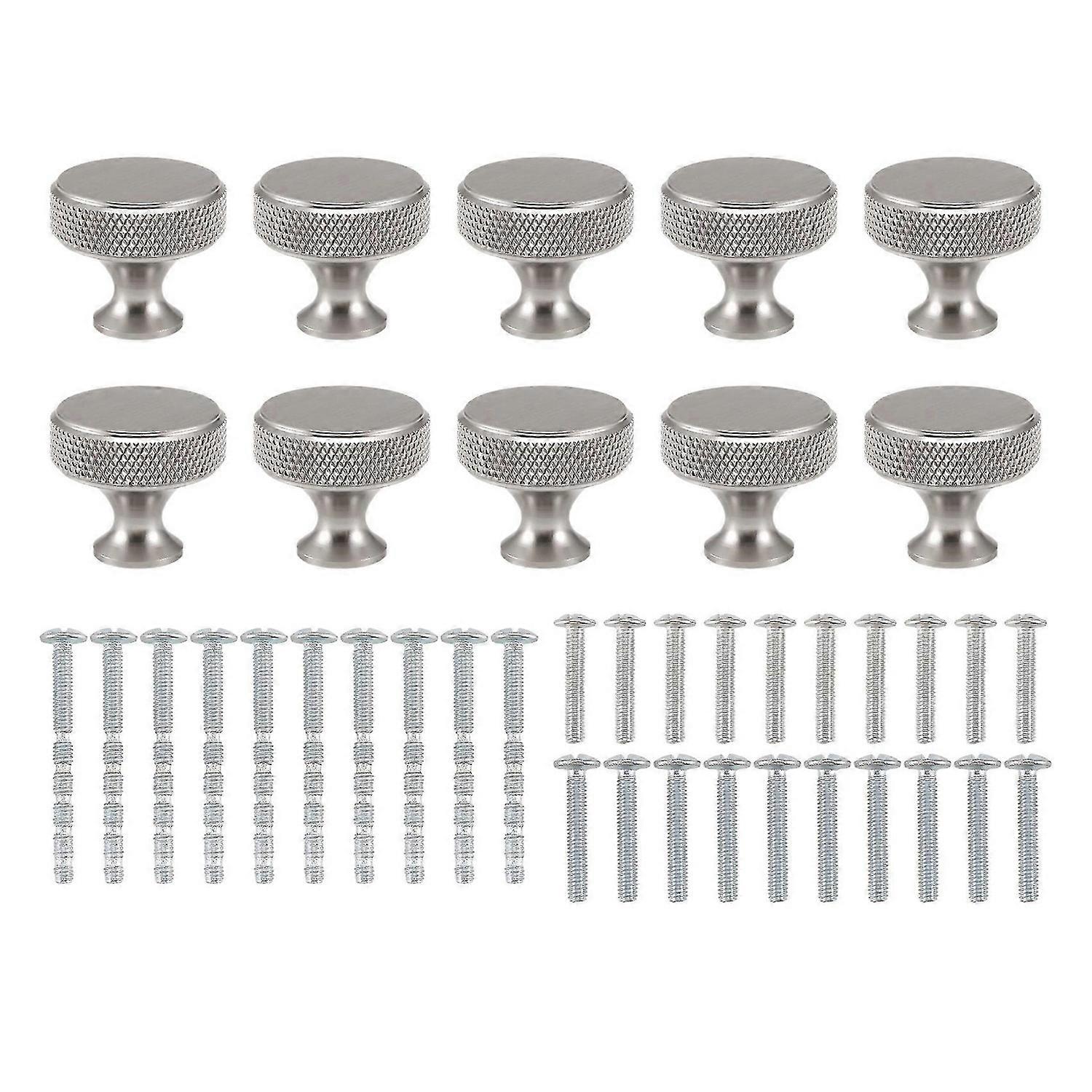 Knurled Dresser Knobs Cabinet Hardware Aluminum Knobs Silver