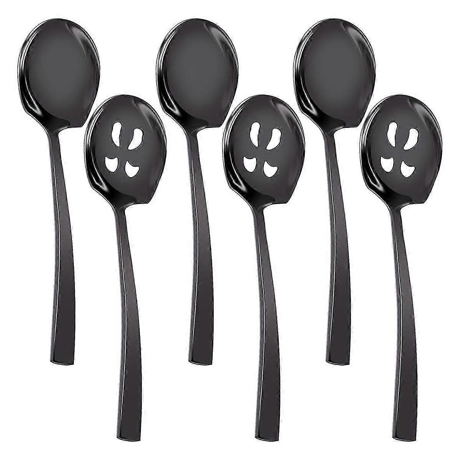 6pcs Serving Spoons and Slotted Spoons Set,9inch Serving Utensils Set