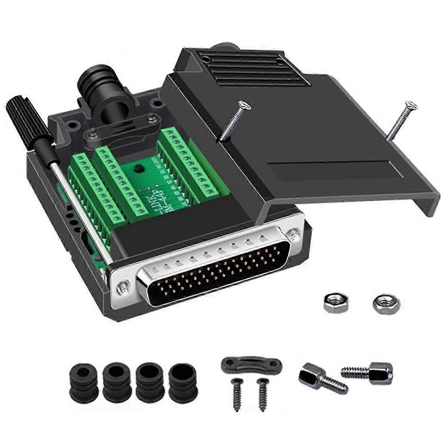 HDB44 Solderless Connector Industrial 3 Rows D-SUB 44Pin Male P Hole Plug Breakout Terminal Board Adapter,B
