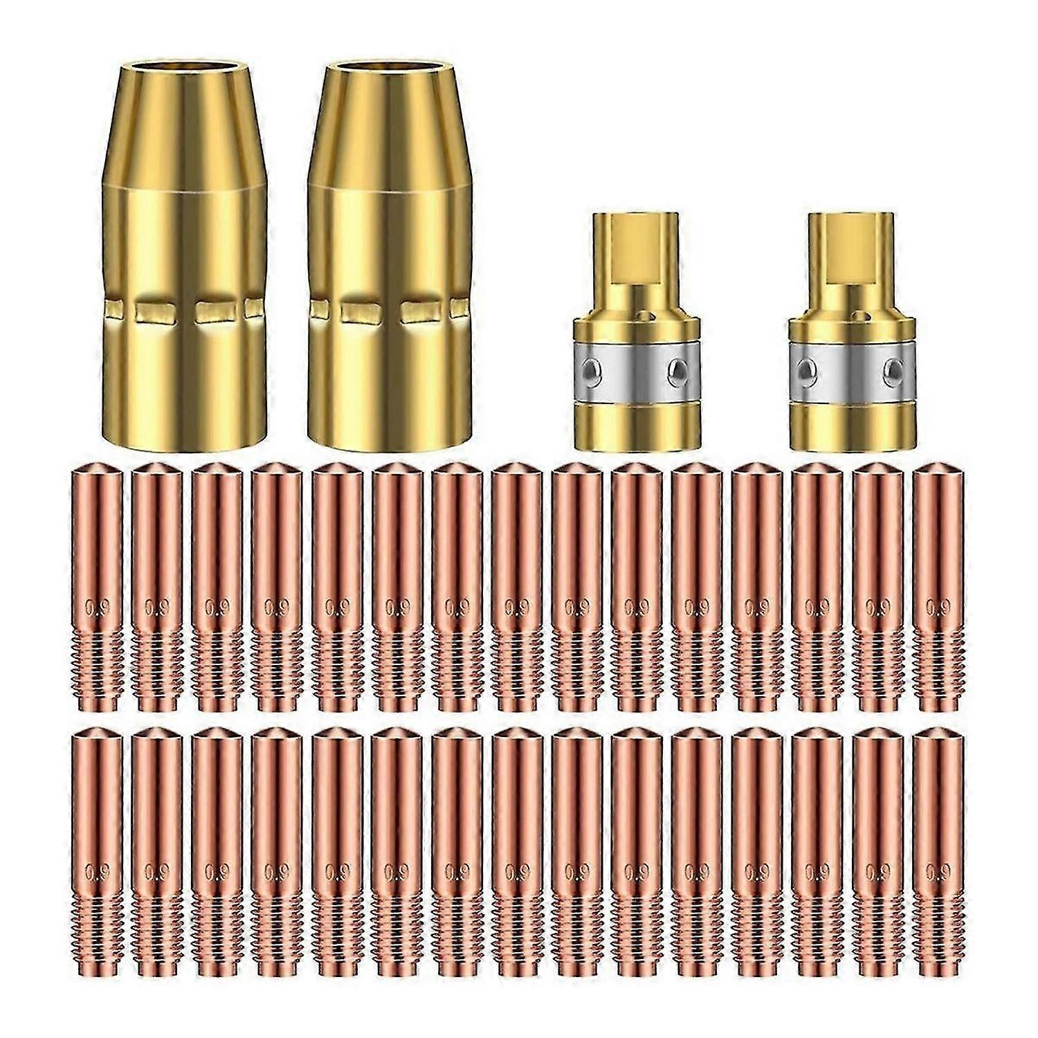 34Pc for MIG Welding Accessory Kit,0.03In Contact Tip Airless Nozzle Diffuser Compatible with H-9/10 Welding Machine