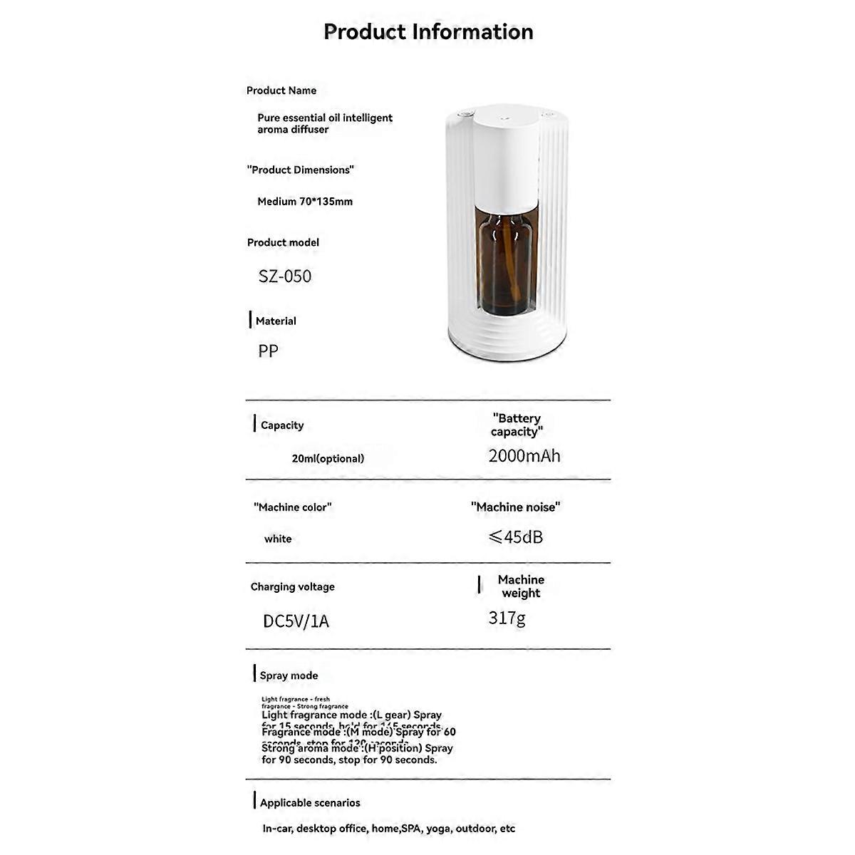 Pure Essential Oil Smart Aromatherapy Machine Waterless