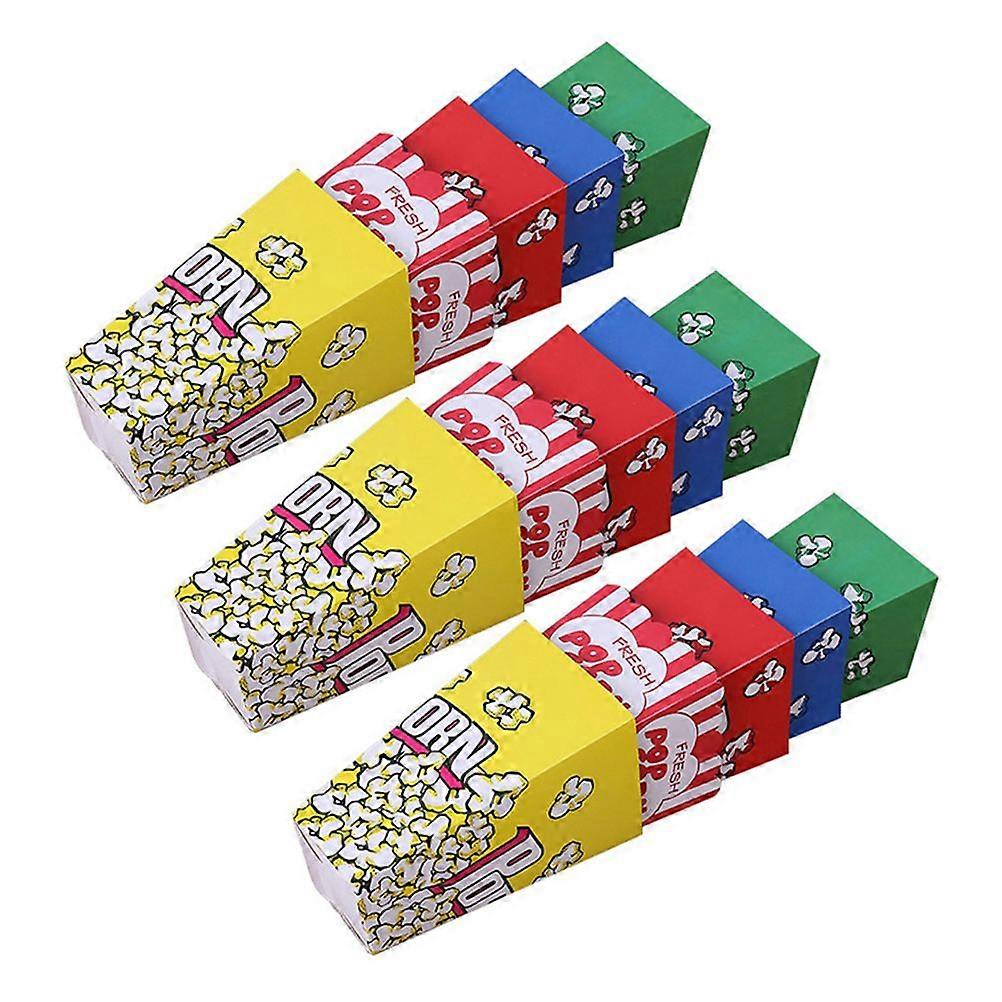 1 Set 100Pcs Disposable Folding Popcorn Boxes Packing Boxes (Random Color)