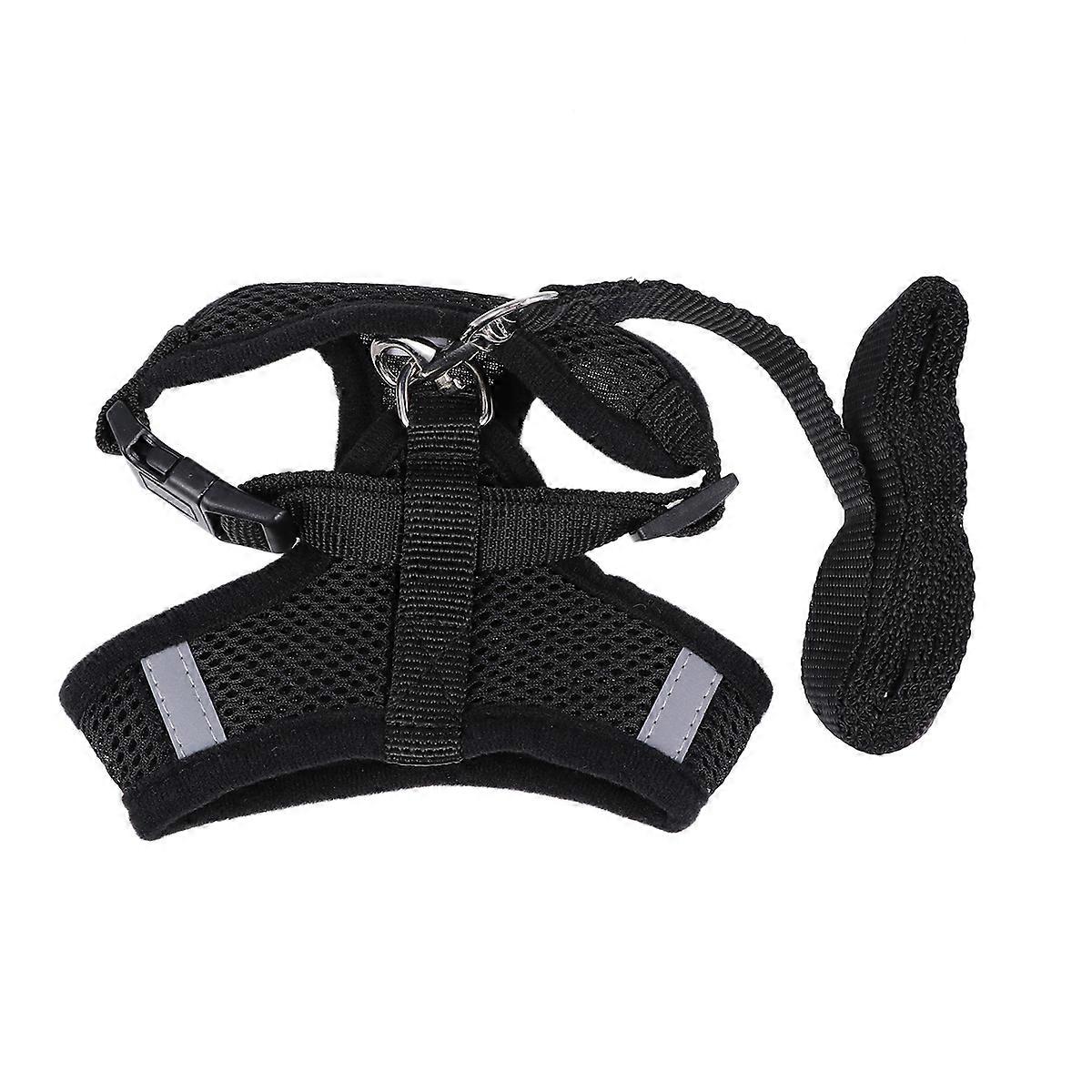 Pet Harness Vest with Mesh Chest Strap for Small Dogs Black