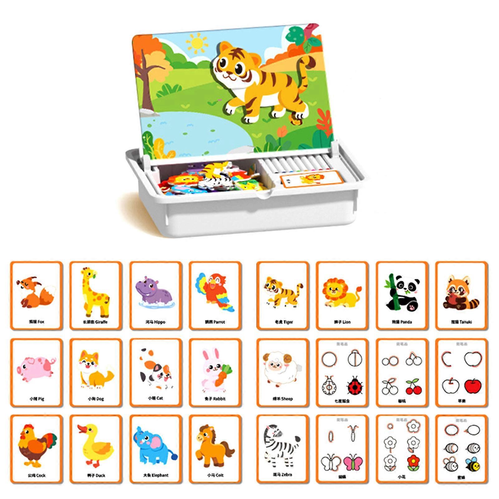Magnetic Puzzles Face Dress Up Travel Game Double Side Preschool Educational Learning Toy for Kids Holiday Birthday Present