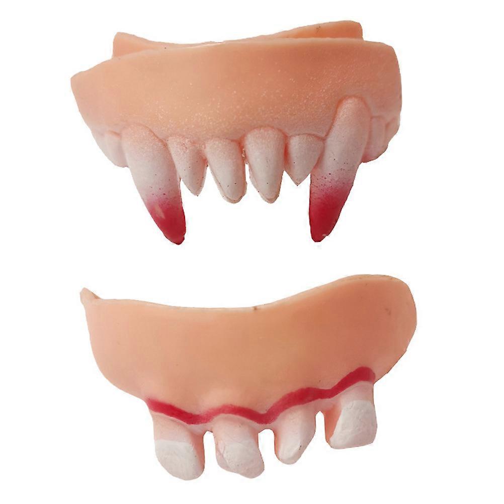 Fake Teeth Vampire Teeth Set for Decoration 10Pcs Halloween Horror Dentures