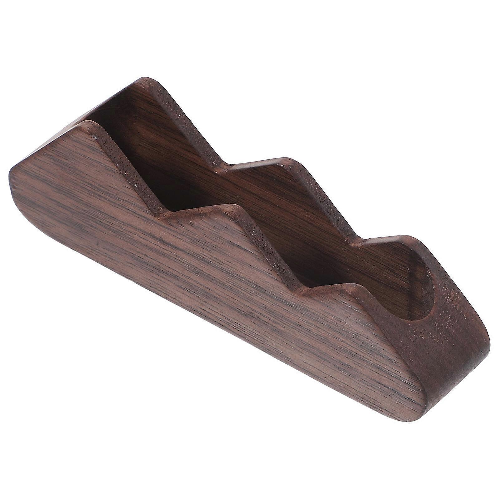 Wooden Business Card Holder for Storage 4Pcs Desktop Cards Container Stand