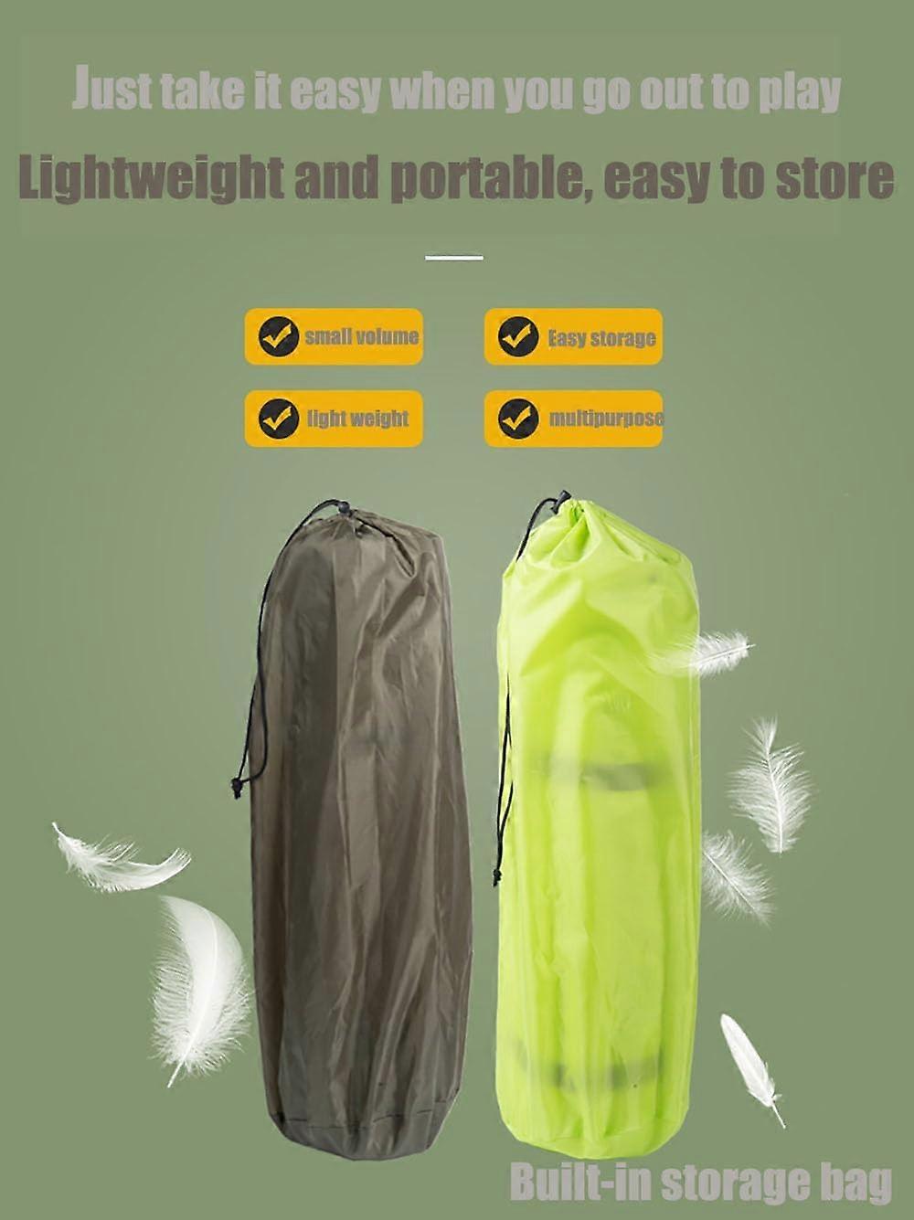 Double Splicing Air Mattress, Automatic Inflatable, Indoor Outdoor Use, Fruit Green