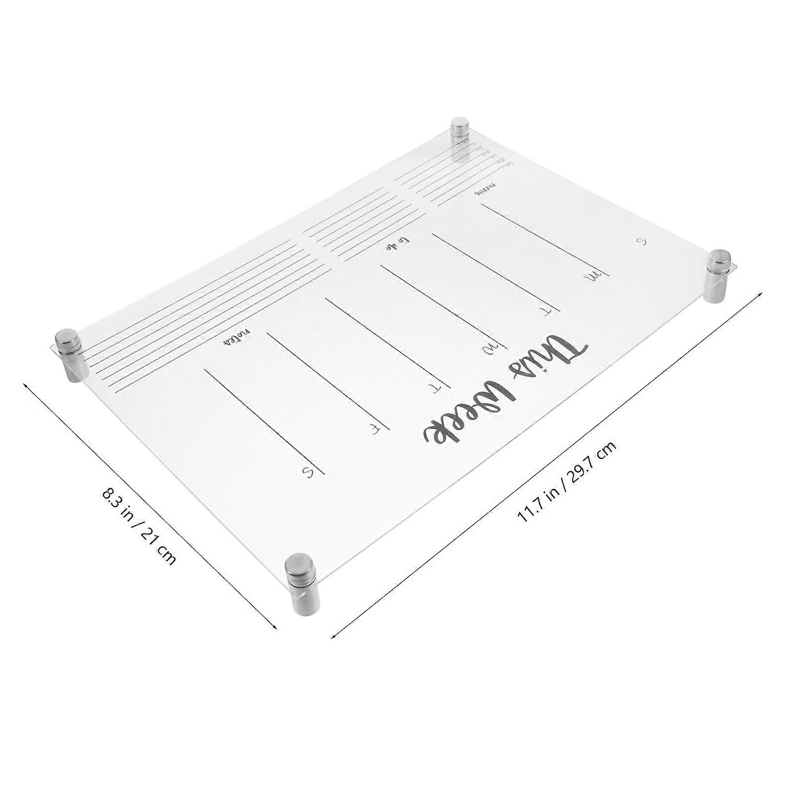 3Sets Acrylic Message Board Multifunctional Erasable Memo Board for Home