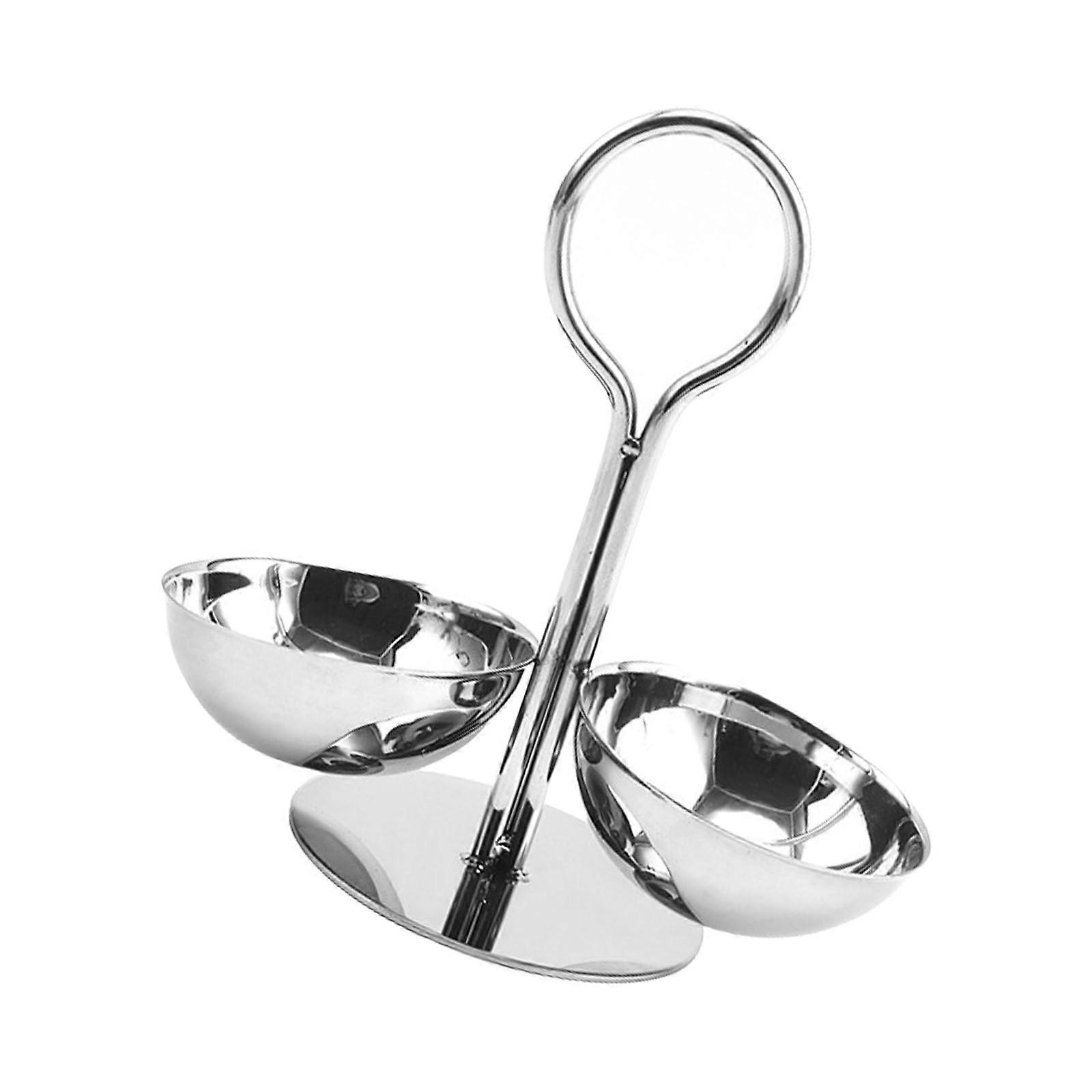 Stainless Steel Multi Layer Snacks Serving Bowl Stackable With Stand Camping Ready Outdoor Party Display Home Use