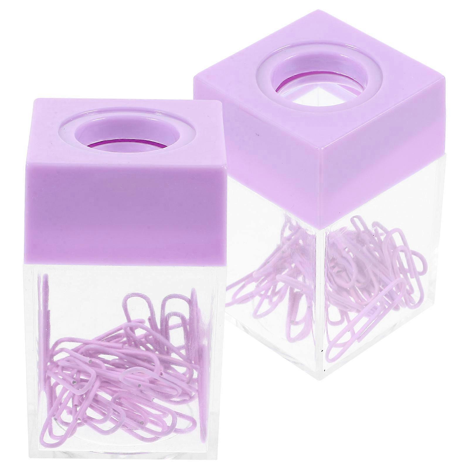 Paper Clip Holders Plastic Containers for 2Pcs Reliable Desktop Use