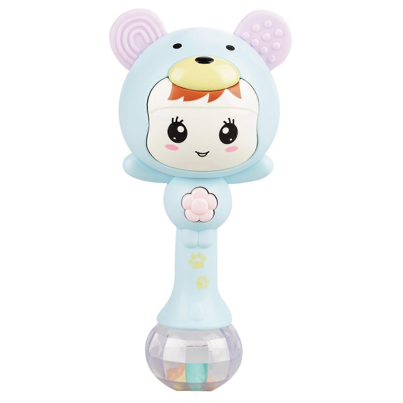 Educational Baby Electronic Music Rattle Cute Cartoon Infant Shaking Hand Bells(Blue)