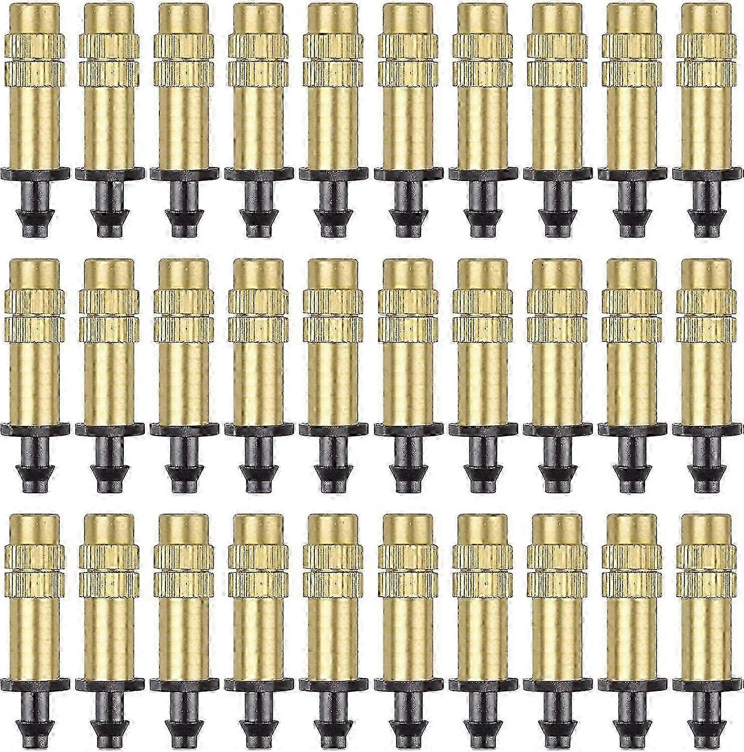 30-Piece Set of Adjustable Copper Atomizing Nozzles for Efficient Drip Irrigation in Gardens and Greenhouses