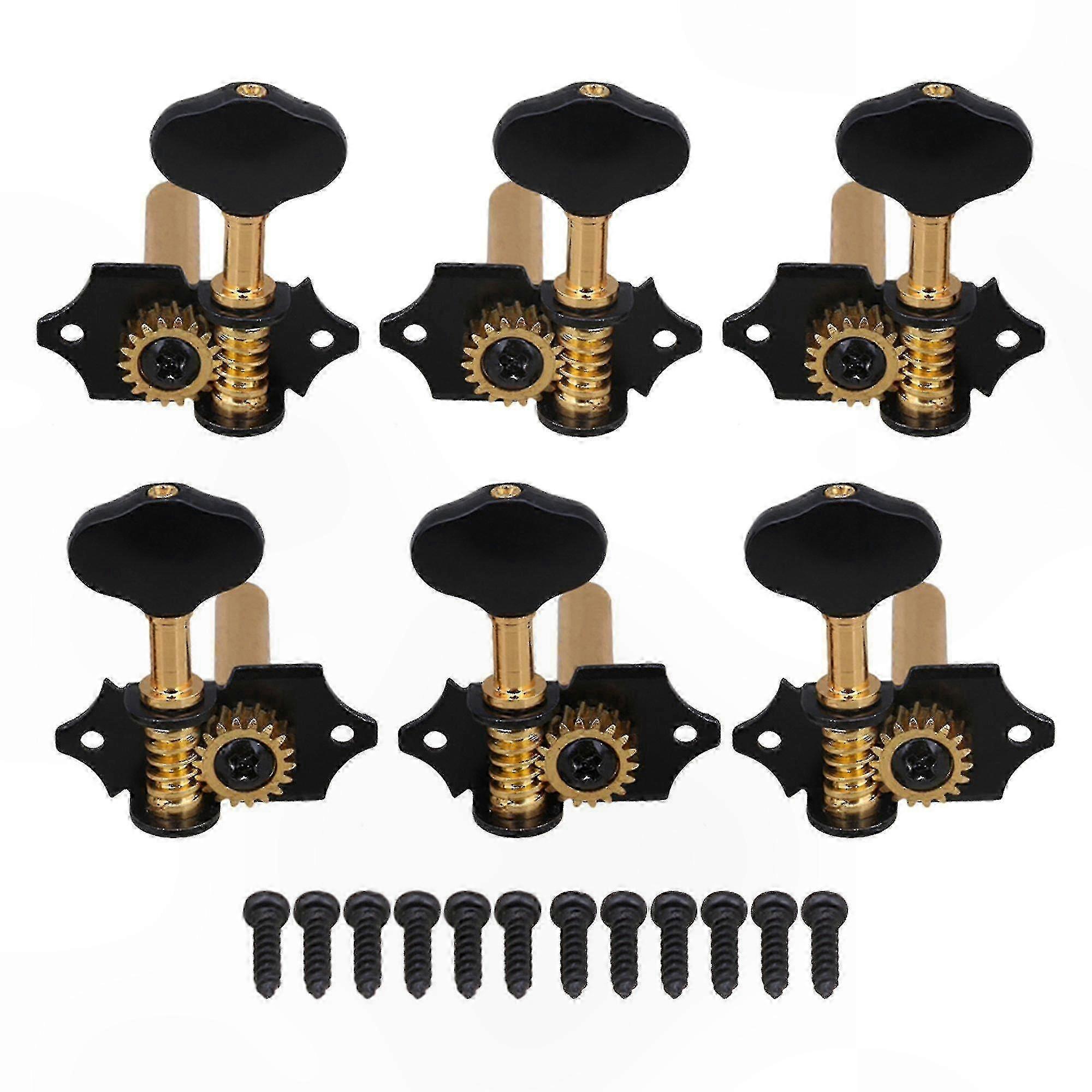 Classical Guitar Tuning Pegs with Plum Handle, 18:1 Ratio, 3 Left 3 Right Configuration