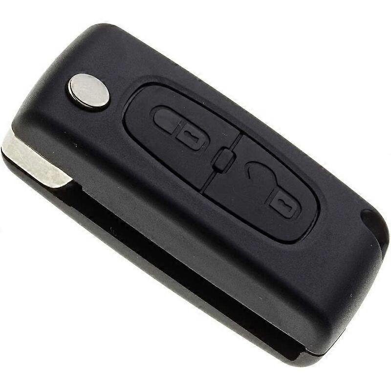 Bladeless key fob compatible with Peugeot 207, 307 and 308 with 1 Maxell CR1620 battery | 2 Button Fog Light Car Key Remote Control