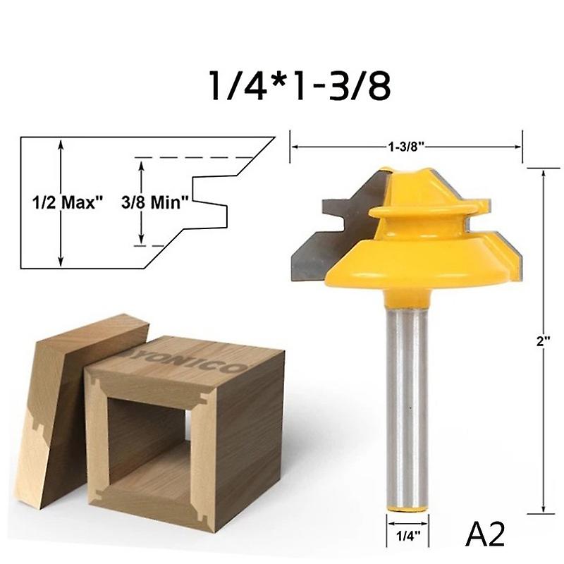 1 / 4 "6mm Shank 45 graders Tenon Knife Cutter Router Bit Set Wood Fresing Tool