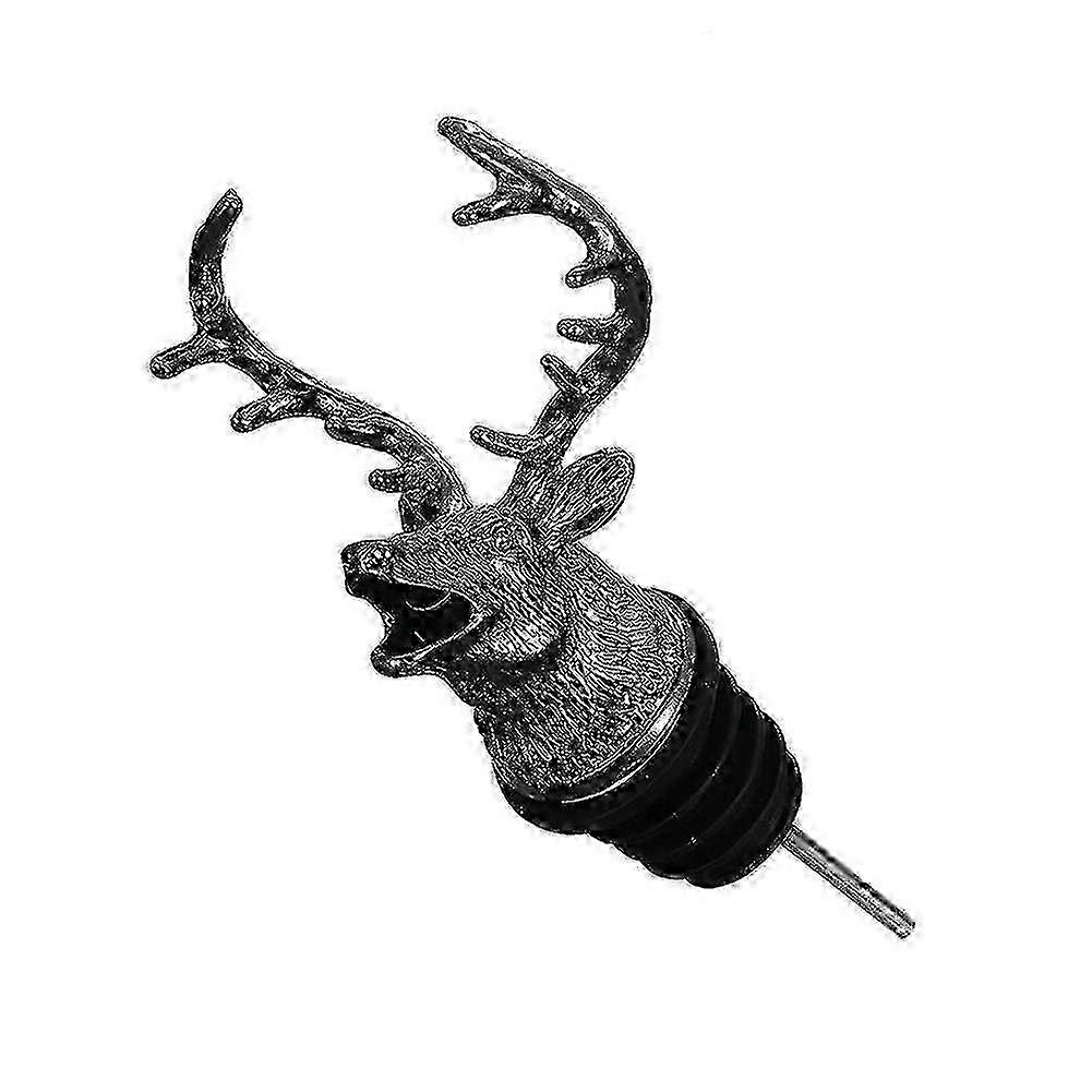 Διανομέας για Jagermeister από κράμα ψευδαργύρου Deer Elk Mouth Pourer Wines Extractor Silver Pourers Bar Accessories Μαύρο κεφάλι ελαφιού SZRH BF