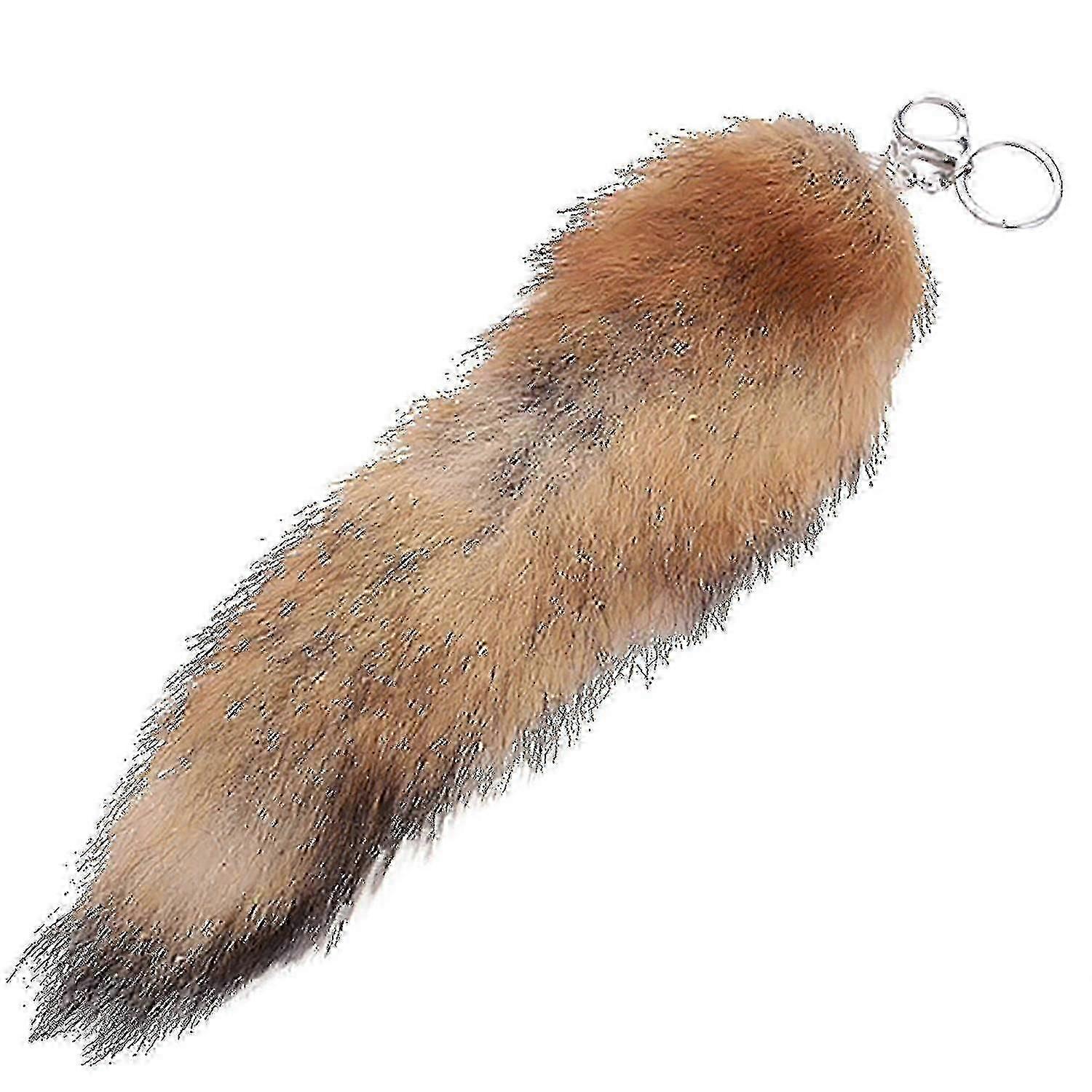 Sinknap Hanging Fluffy Faux Fur Fox Tail Key Chain Ring For Bag