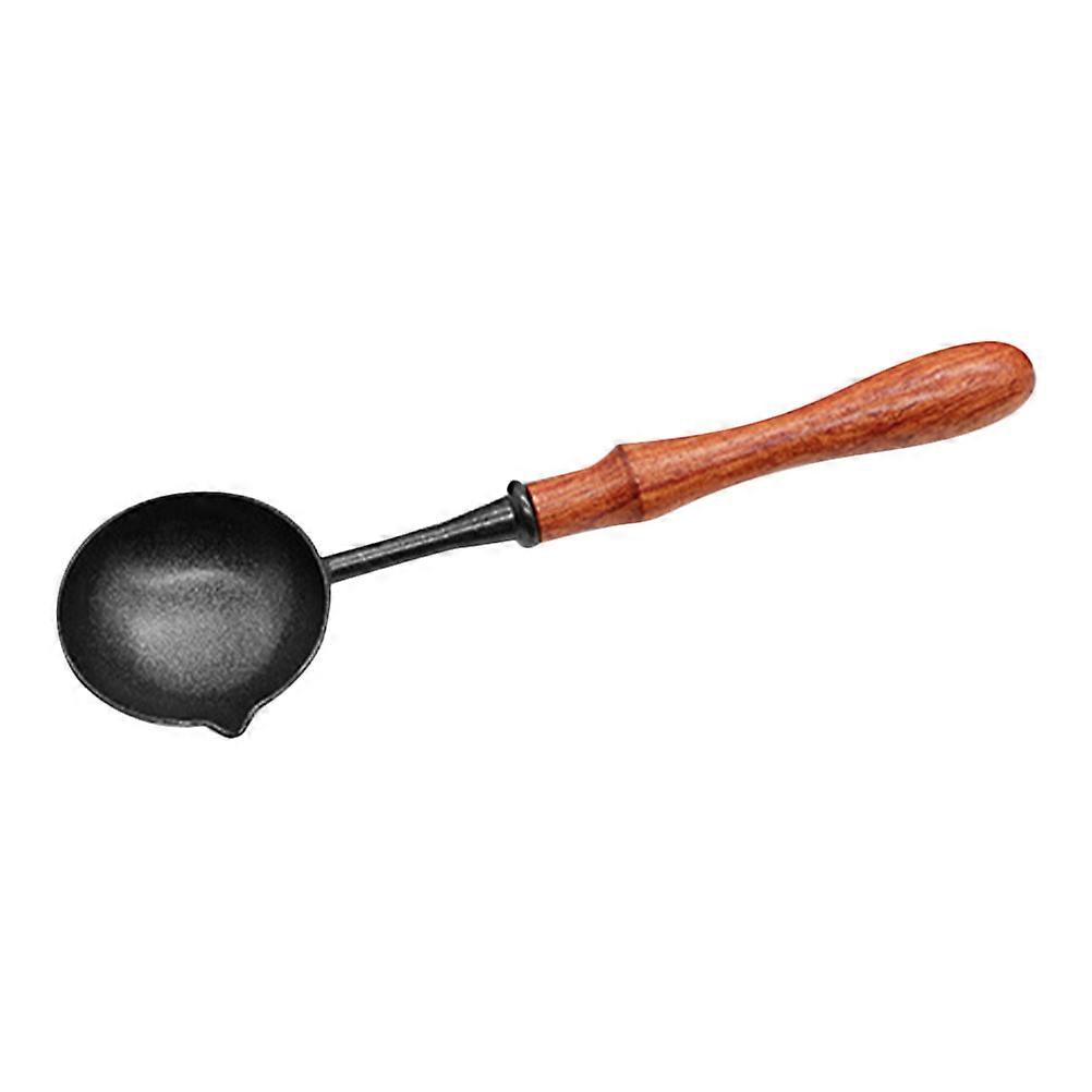 Portable Wax Seal Scoop 2Pcs Round Handle Melting Spoon For Gift Wrapping Anti-rust Wood Metal Design