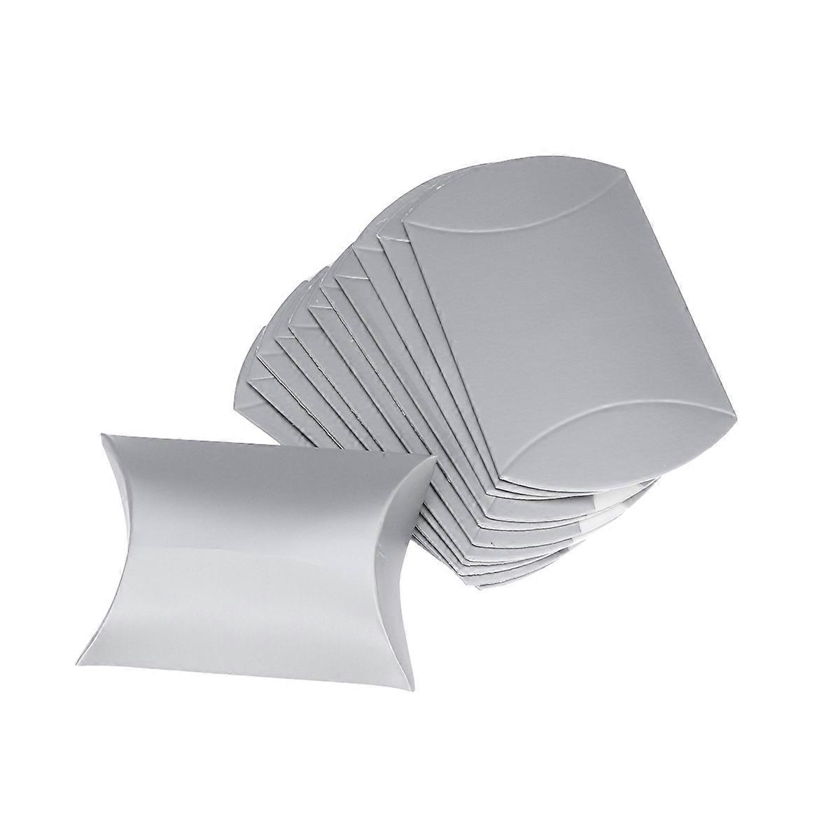 Plain Color Candy Box for Wedding Gift 100Pcs Silver Pillow Shape