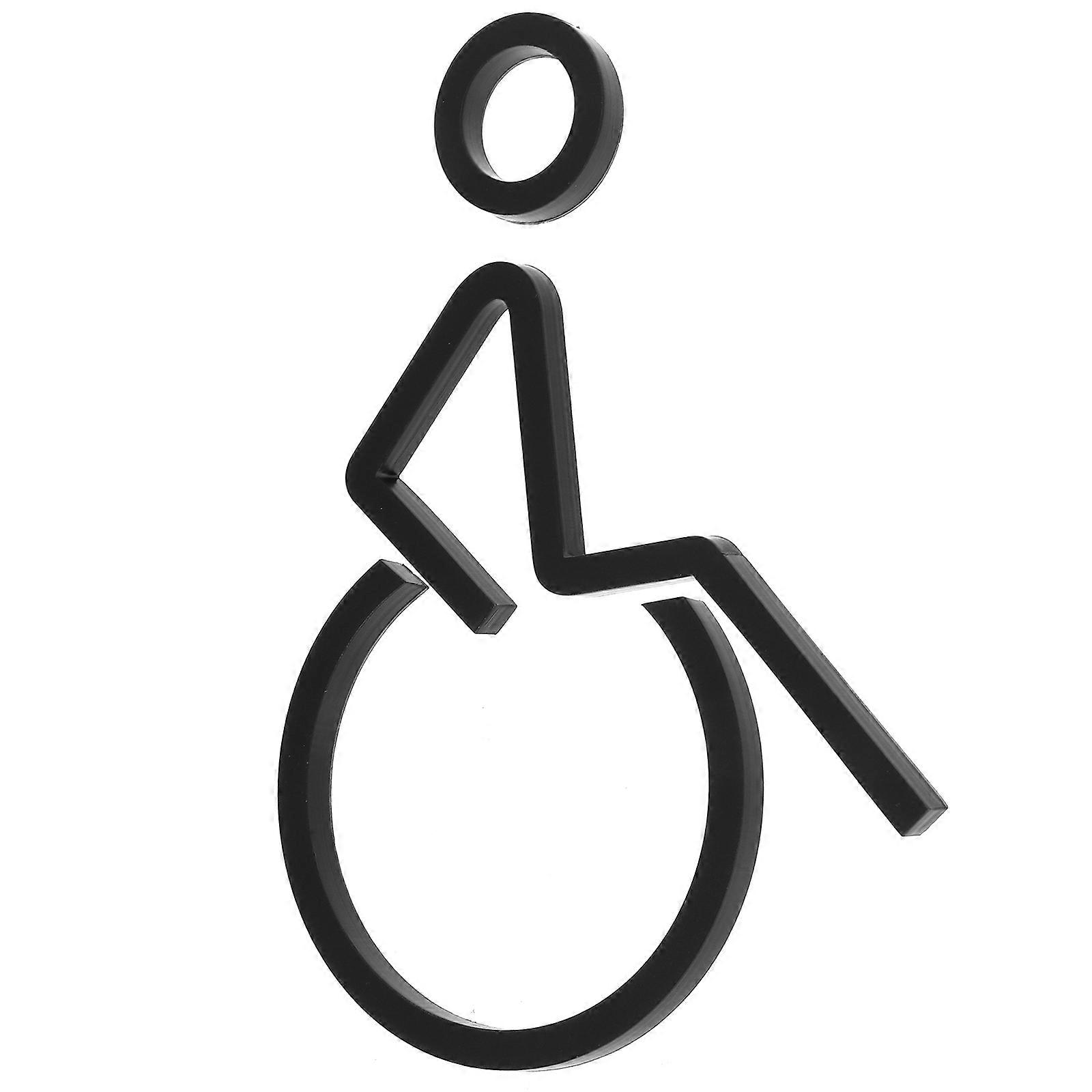 Disabled Sign For Wheelchair Accessibility In Public Restrooms 2Pcs Durable Acrylic Material Easy Installation