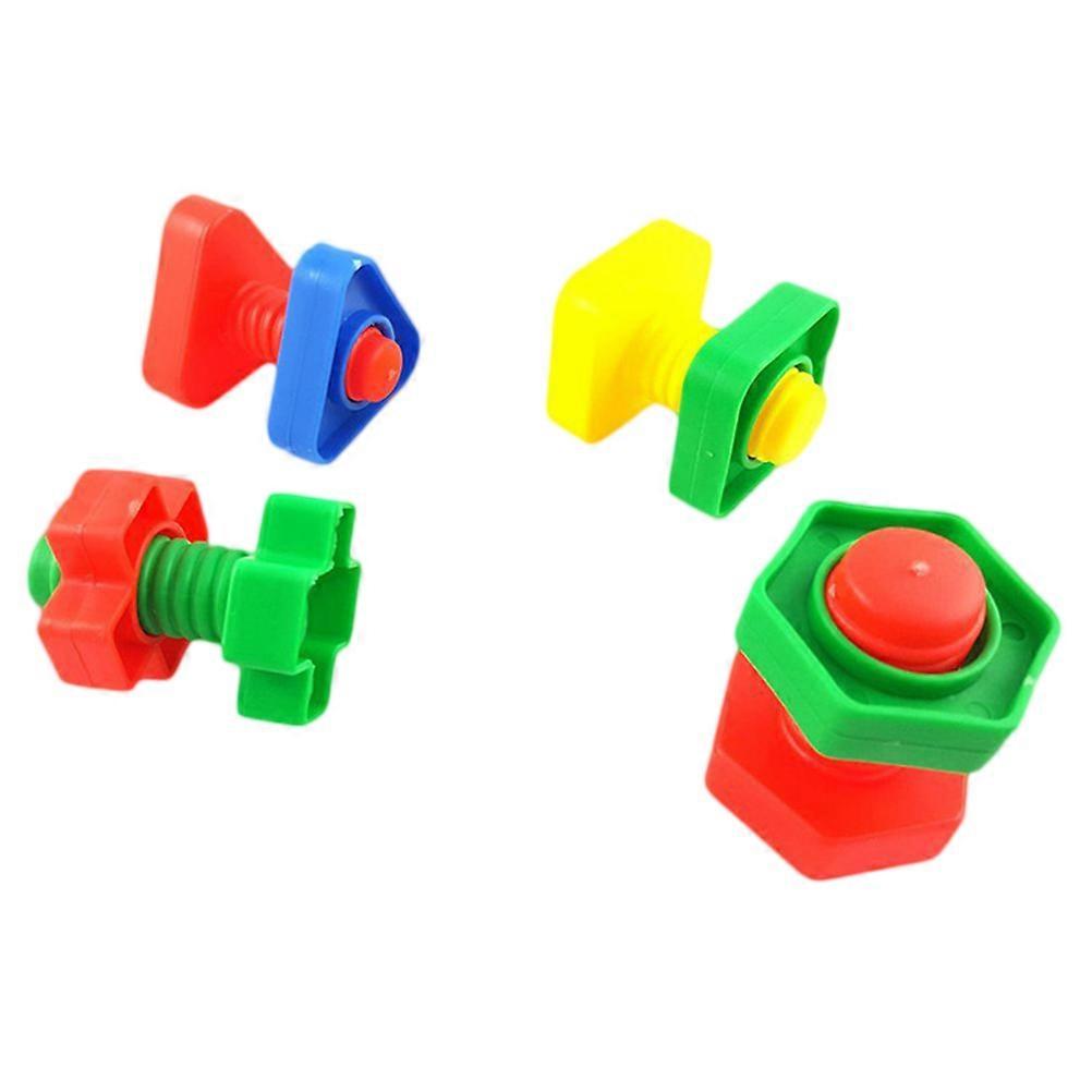 Training Toys Plastic Bird Parrot Screw Shape Chewing 12Pcs Set