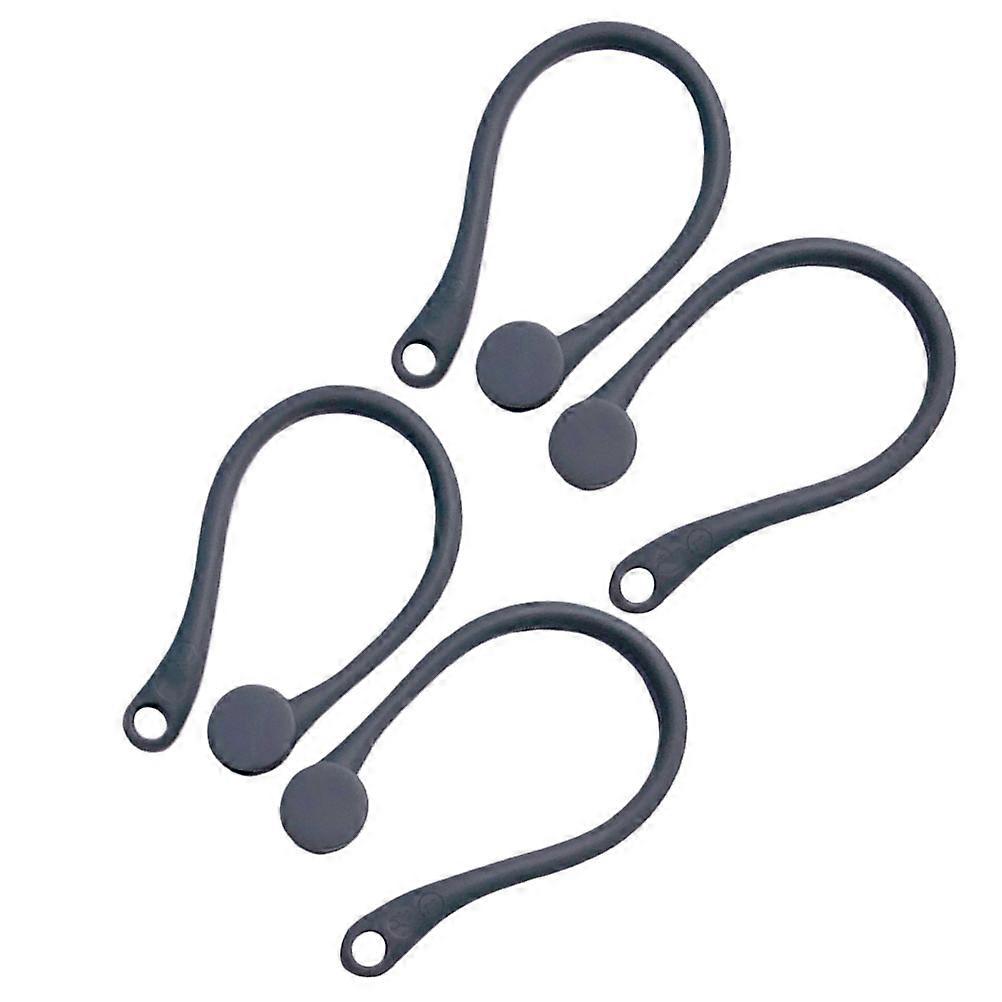 Anti-lost Ear Hooks Compatible With Airpods For Indoor And Outdoor Activities Featuring Comfortable Wear In Black 4 Pairs
