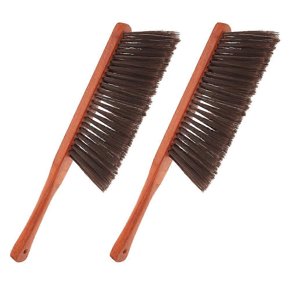 Fireplace Cleaning Brush Set For Household Users Featuring Ergonomic Handle And Durable Construction In Brown Color 2Pcs