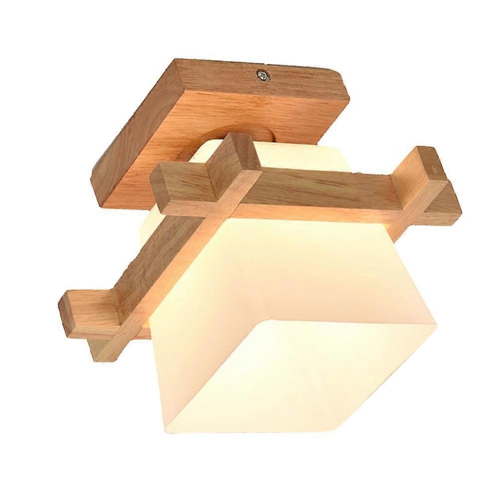 Stylish Japanese Ceiling Lamp Wooden Wall Light For Home Decor Round Shape 1Set