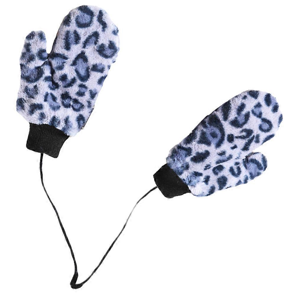 Warm Riding Gloves with Leopard Pattern for Outdoor Use 2Pairs