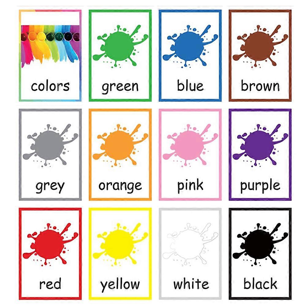 Words Cognitive Cards Color Words Learning Cards for Kids 24 Sheets