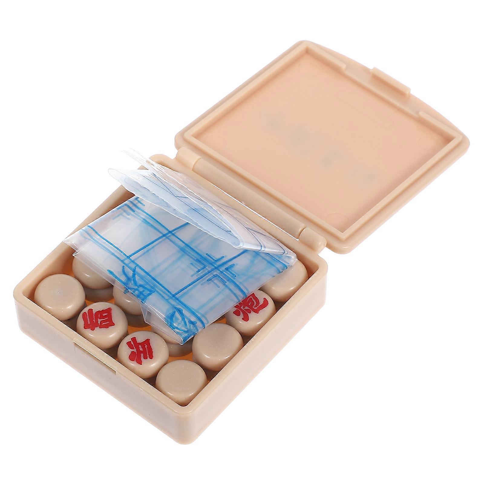 Chinese Chess Mini Set for Dollhouse 3Sets Plastic Portable Chess Game