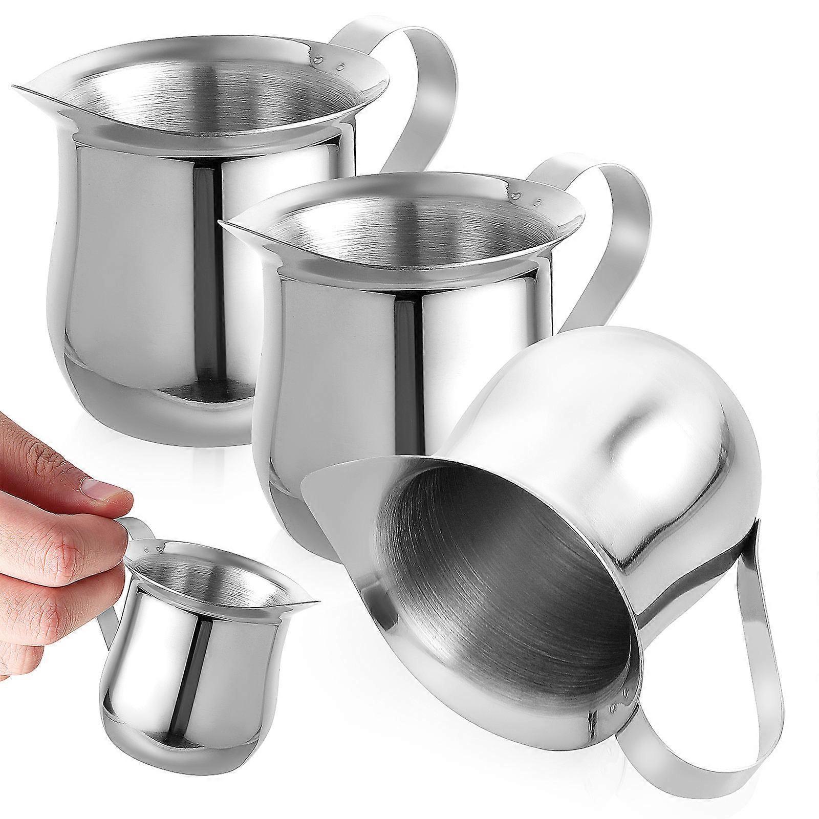 Stainless Steel Milk Frothing Cup 3Pcs Espresso Accessory For Coffee Enthusiasts With Ergonomic Handle And Smooth Surface