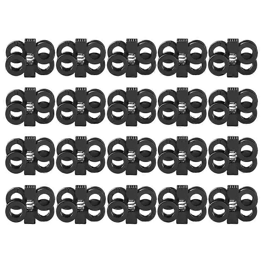 Durable Shoelace Buckle for Shoelace Fastener Locks 20Pcs Black